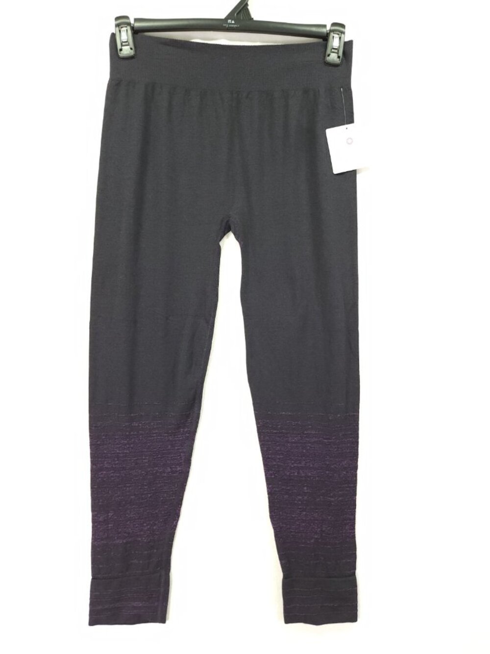 Athleta Size XL Wool Blend Ombre Base Layer Leggings Seamless Dark Purple Black